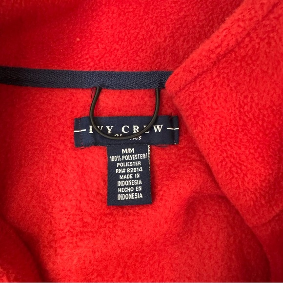 Ivy Crew Classics 1/4 Zip Long Sleeve Pull Over Fleece Jacket - Picture 5 of 7